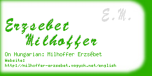 erzsebet milhoffer business card